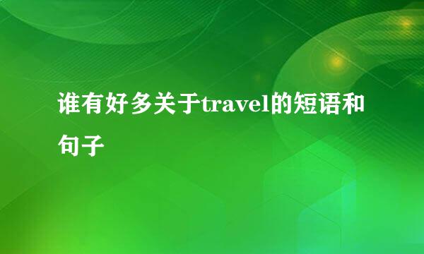 谁有好多关于travel的短语和句子