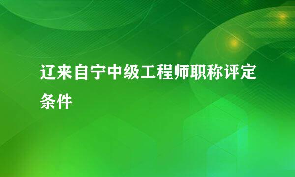 辽来自宁中级工程师职称评定条件