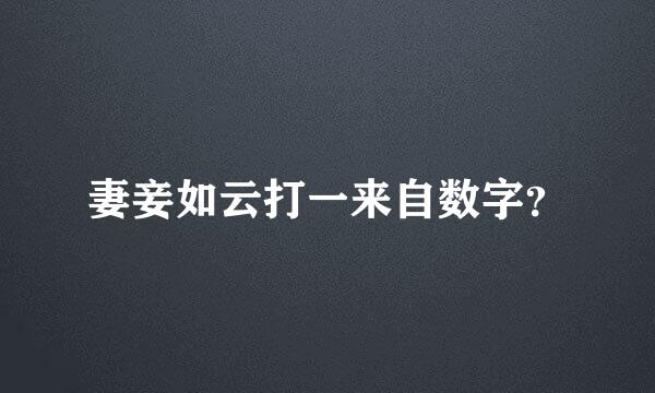 妻妾如云打一来自数字？