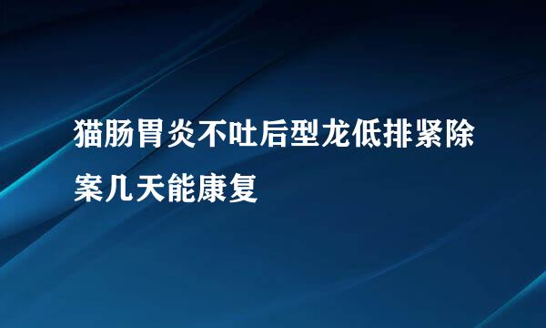 猫肠胃炎不吐后型龙低排紧除案几天能康复