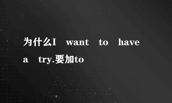 为什么I want to have a try.要加to