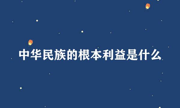 中华民族的根本利益是什么