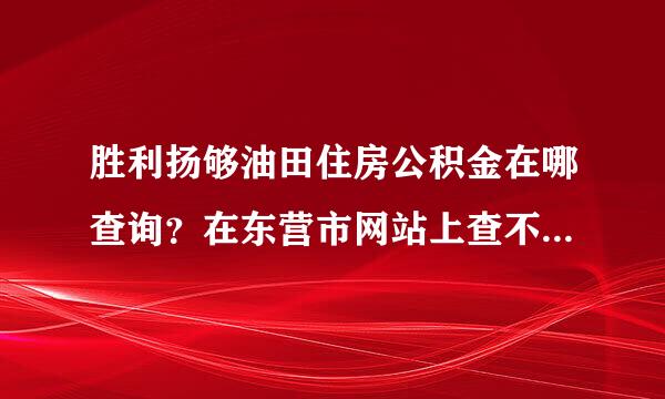 胜利扬够油田住房公积金在哪查询？在东营市网站上查不到吗？来自