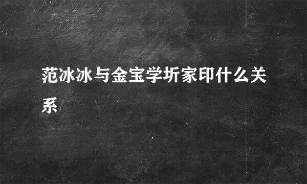 范冰冰与金宝学圻家印什么关系