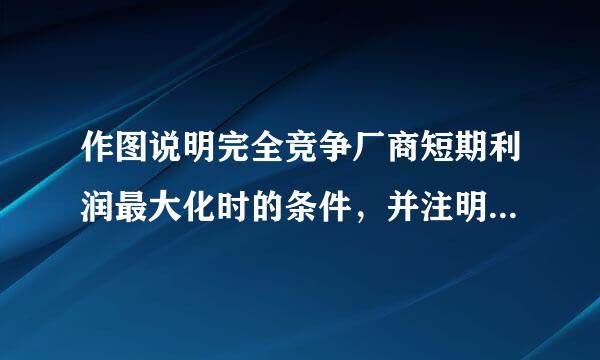 作图说明完全竞争厂商短期利润最大化时的条件，并注明各特殊点