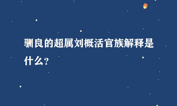 驯良的超属刘概活官族解释是什么？