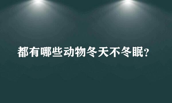 都有哪些动物冬天不冬眠？