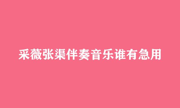 采薇张渠伴奏音乐谁有急用