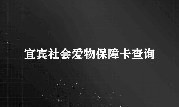 宜宾社会爱物保障卡查询