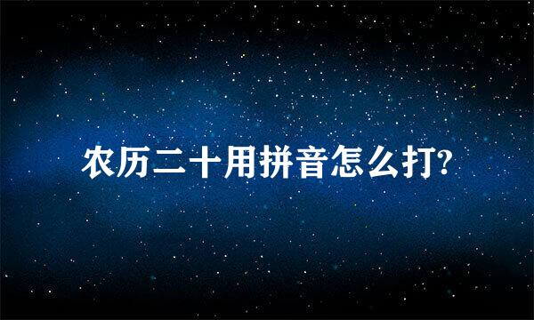 农历二十用拼音怎么打?