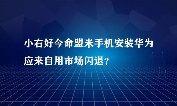 小右好今命盟米手机安装华为应来自用市场闪退？