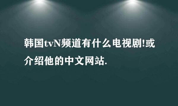 韩国tvN频道有什么电视剧!或介绍他的中文网站.