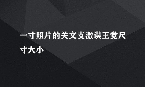 一寸照片的关文支激误王觉尺寸大小