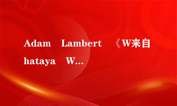 Adam Lambert 《W来自hataya Want From Me》歌词、中文歌词