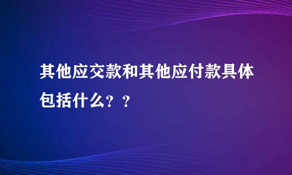 其他应交款和其他应付款具体包括什么？？