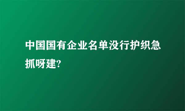 中国国有企业名单没行护织急抓呀建?