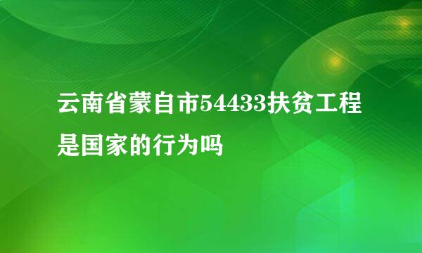 云南省蒙自市54433扶贫工程是国家的行为吗