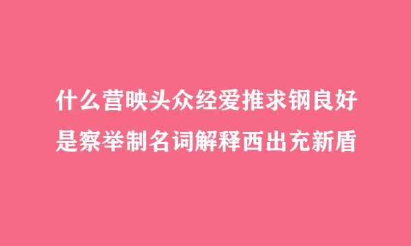 什么营映头众经爱推求钢良好是察举制名词解释西出充新盾