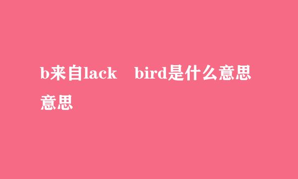 b来自lack bird是什么意思意思