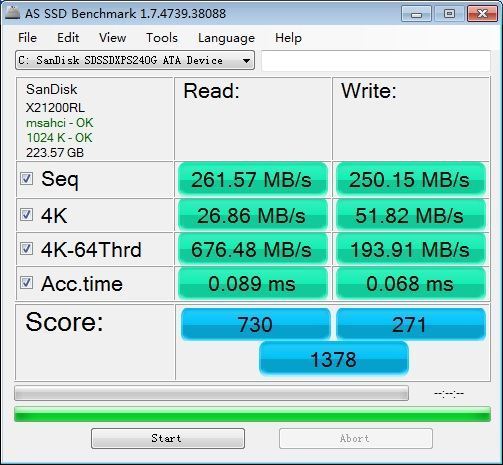 固态硬盘 as ssd benchmark多少分正常