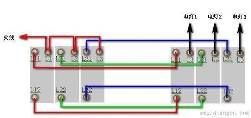 三开双控开关接来自线图，附图