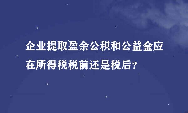 企业提取盈余公积和公益金应在所得税税前还是税后？