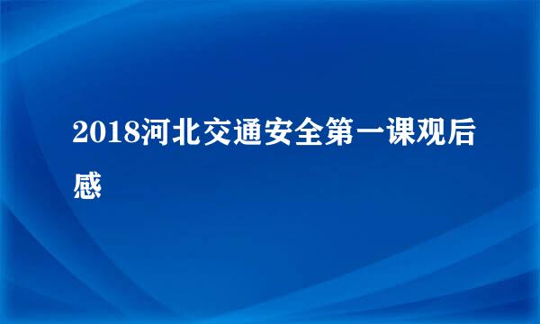 2018河北交通安全第一课观后感