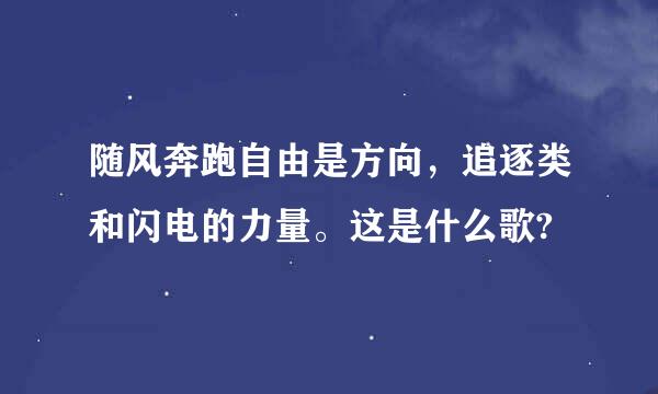 随风奔跑自由是方向，追逐类和闪电的力量。这是什么歌?