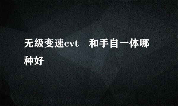 无级变速cvt 和手自一体哪种好