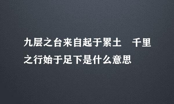 九层之台来自起于累土 千里之行始于足下是什么意思