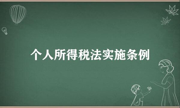 个人所得税法实施条例