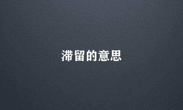 滞留的意思