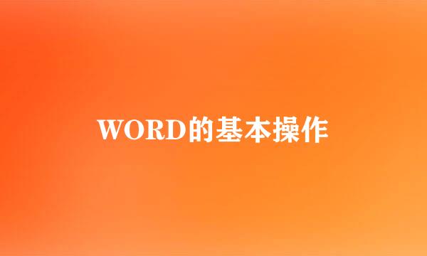 WORD的基本操作