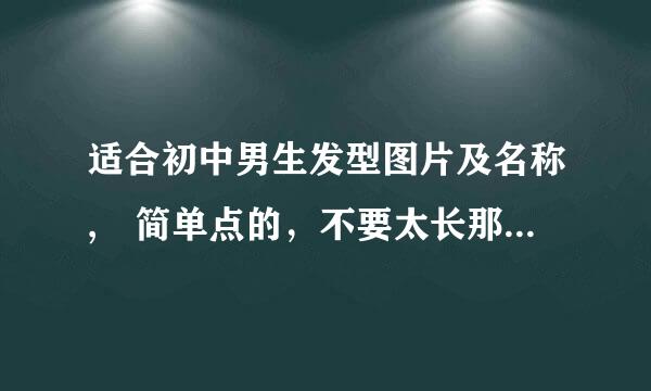 适合初中男生发型图片及名称, 简单点的，不要太长那那种。谢谢谢谢。（瓜子脸）