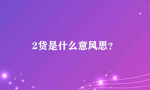 2货是什么意风思？