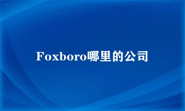 Foxboro哪里的公司