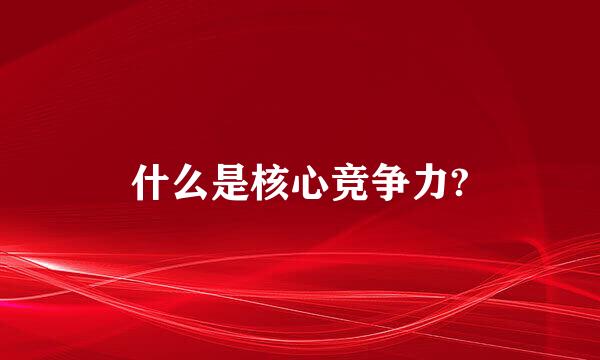 什么是核心竞争力?