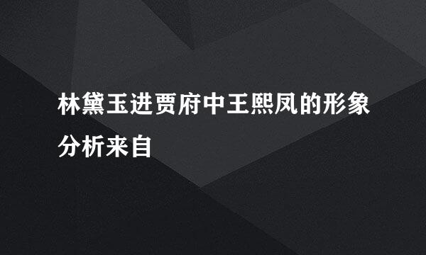 林黛玉进贾府中王熙凤的形象分析来自