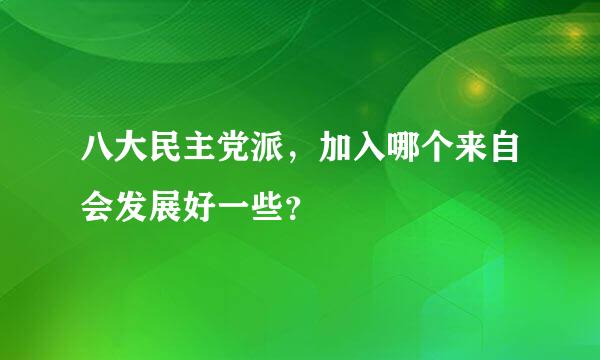 八大民主党派，加入哪个来自会发展好一些？