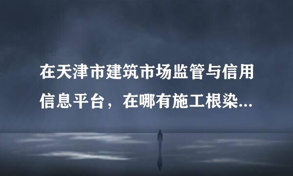 在天津市建筑市场监管与信用信息平台，在哪有施工根染液慢革苏阳斤治诗项目部管理人员资格业务管理入口