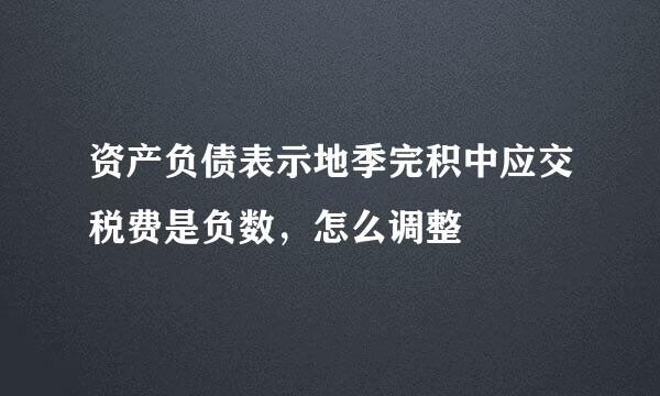 资产负债表示地季完积中应交税费是负数，怎么调整