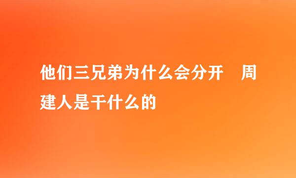 他们三兄弟为什么会分开 周建人是干什么的