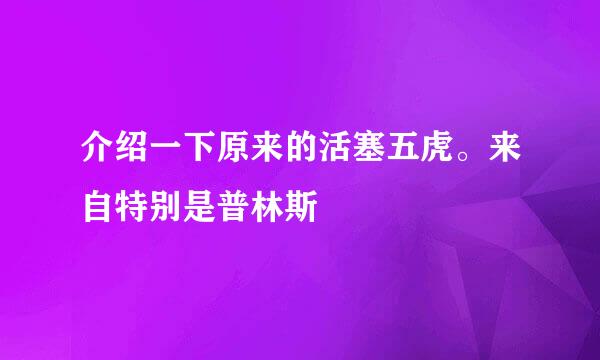 介绍一下原来的活塞五虎。来自特别是普林斯