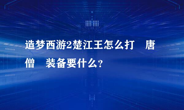 造梦西游2楚江王怎么打 唐僧 装备要什么？