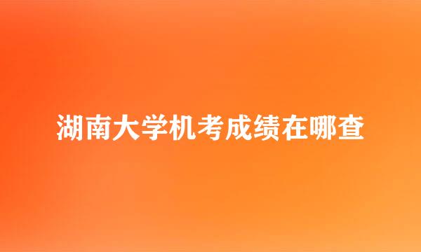 湖南大学机考成绩在哪查