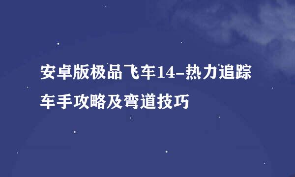 安卓版极品飞车14-热力追踪车手攻略及弯道技巧