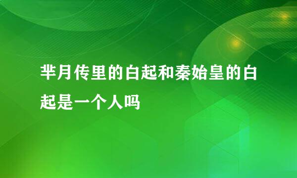 芈月传里的白起和秦始皇的白起是一个人吗