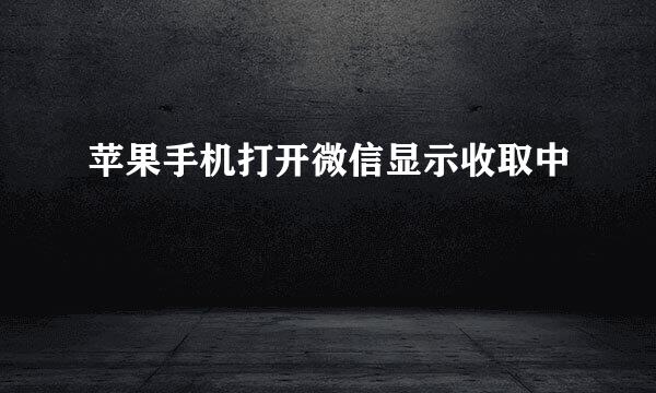 苹果手机打开微信显示收取中