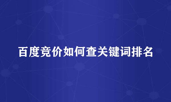 百度竞价如何查关键词排名