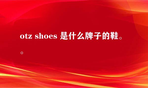 otz shoes 是什么牌子的鞋。。